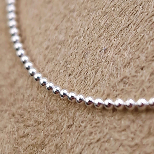 Zarte Kugelkette 925 Silber Halskette einzeln tragbar und für Layering