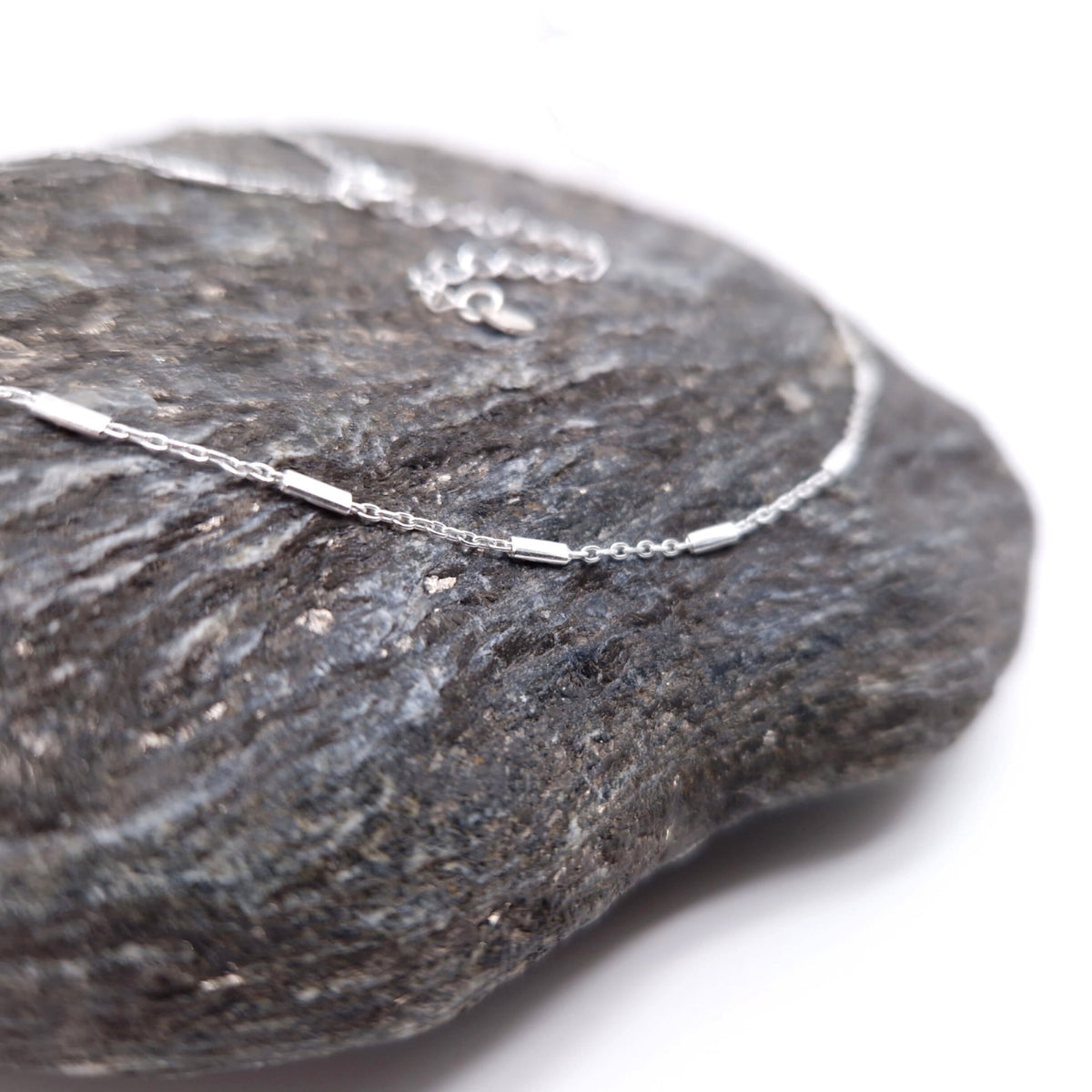 Balken Halskette zart 925 Silber filigran fein Layering zarte Ankerkette Satellitenkette