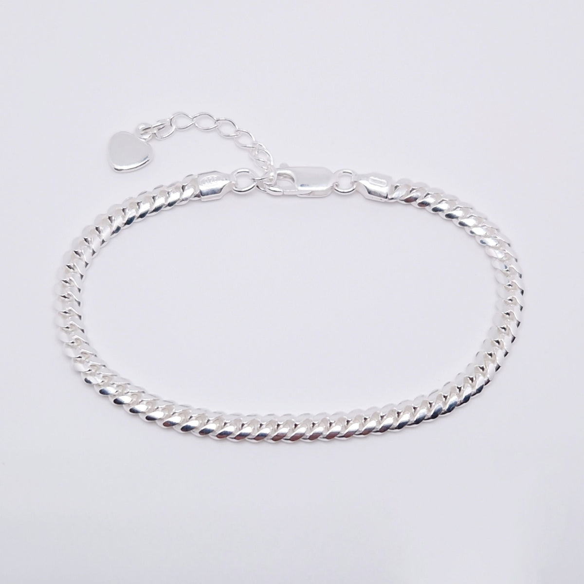 Kubanisches Armband breit 925 Silber massiv Panzer Armband
