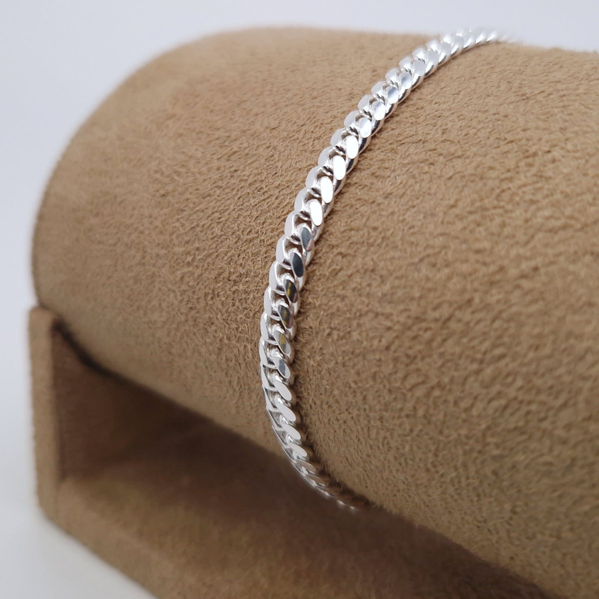 Kubanisches Armband breit 925 Silber massiv Panzer Armband