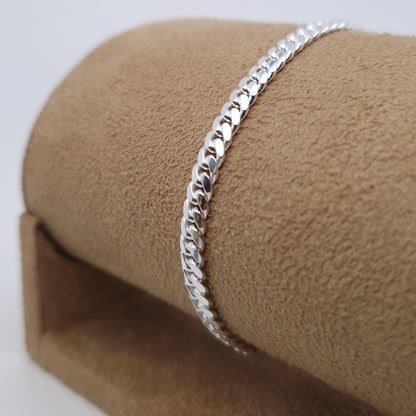 Kubanisches Armband breit 925 Silber massiv Panzer Armband
