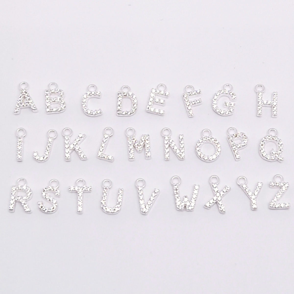 Zusätzlicher Buchstabe mit Zirkonia Kristallen 925 Silber