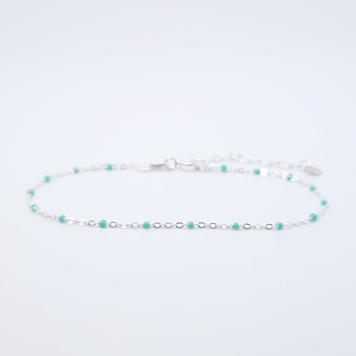 Armband Emaille Kugeln türkis 925 Silber filigran zart