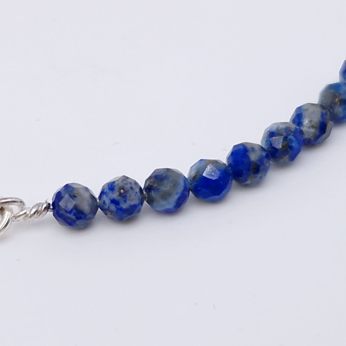 Armband blauer Lapislazuli 925 Silber filigran Edelstein Naturstein facettiert