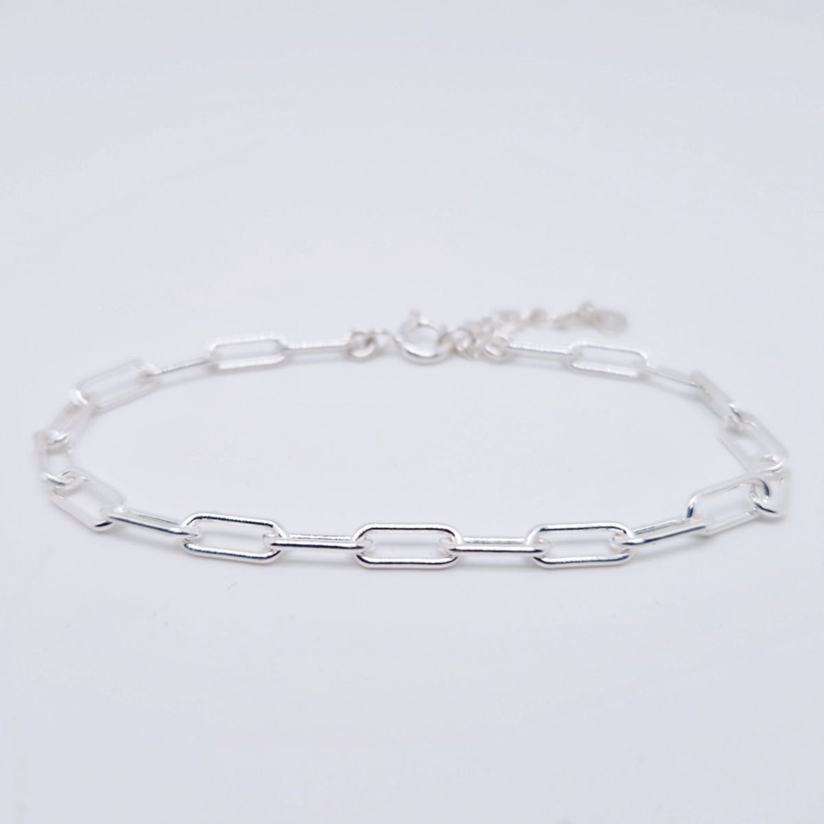 Armband Paperclip breit 925 Silber große massive rechteckige Kettenglieder