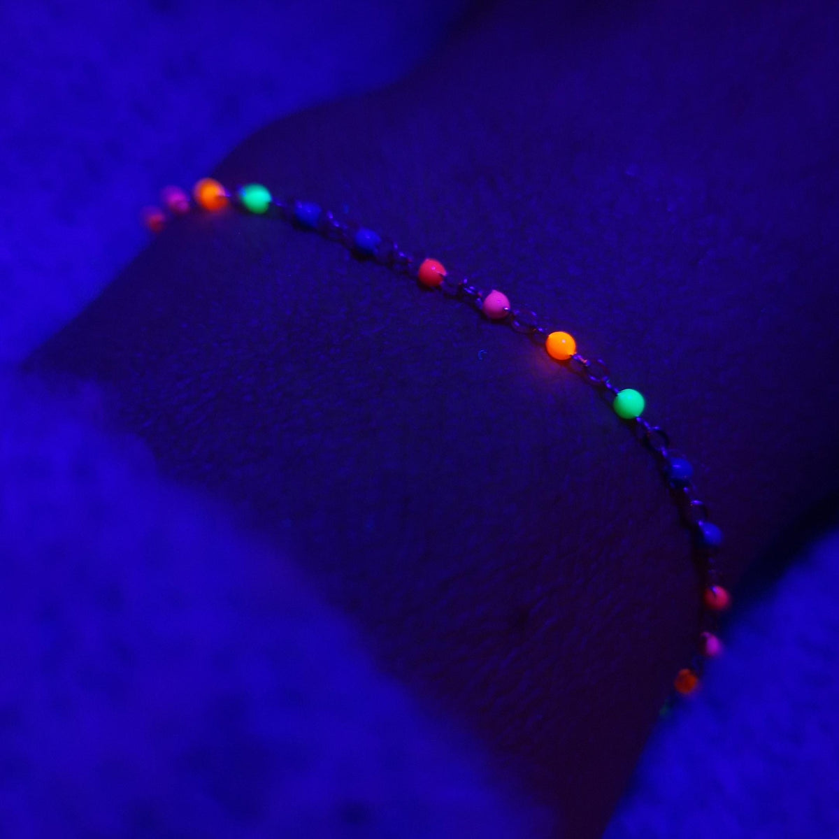 Armband Emaille Kugeln bunt fluoreszierend 925 Silber filigran zart