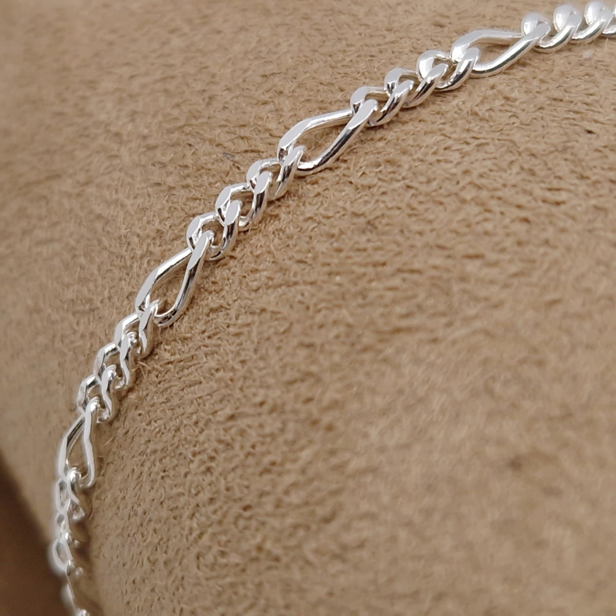 Armband Figaro 925 Silber Silberarmband massiv 3 mm