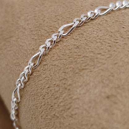 Armband Figaro 925 Silber Silberarmband massiv 3 mm