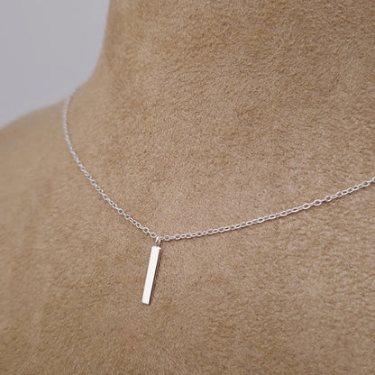 Halskette mit Balken 925 Silber zarte Ankerkette Bar Anhänger Layering