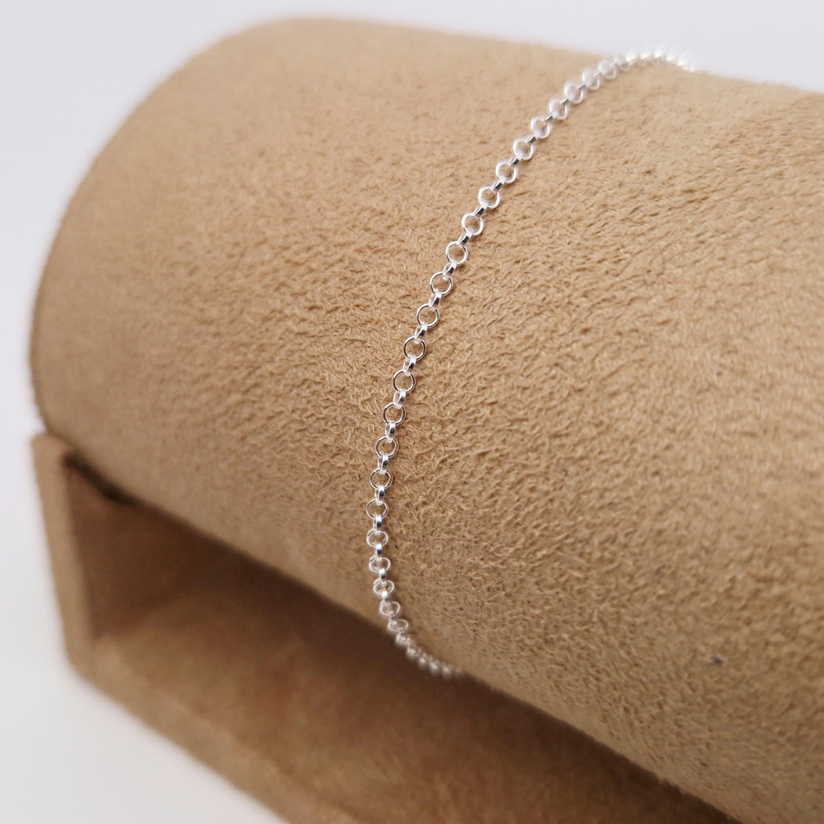 Armband Jasseron zart 925 Silber 1,8 mm Erbskette fein Layering