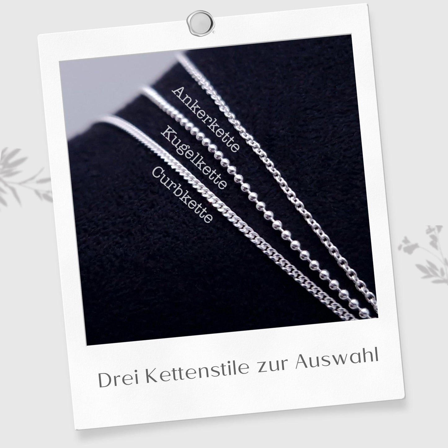 Halskette Emaille Blume 925 Silber, runde Blüte mit Loch, lila