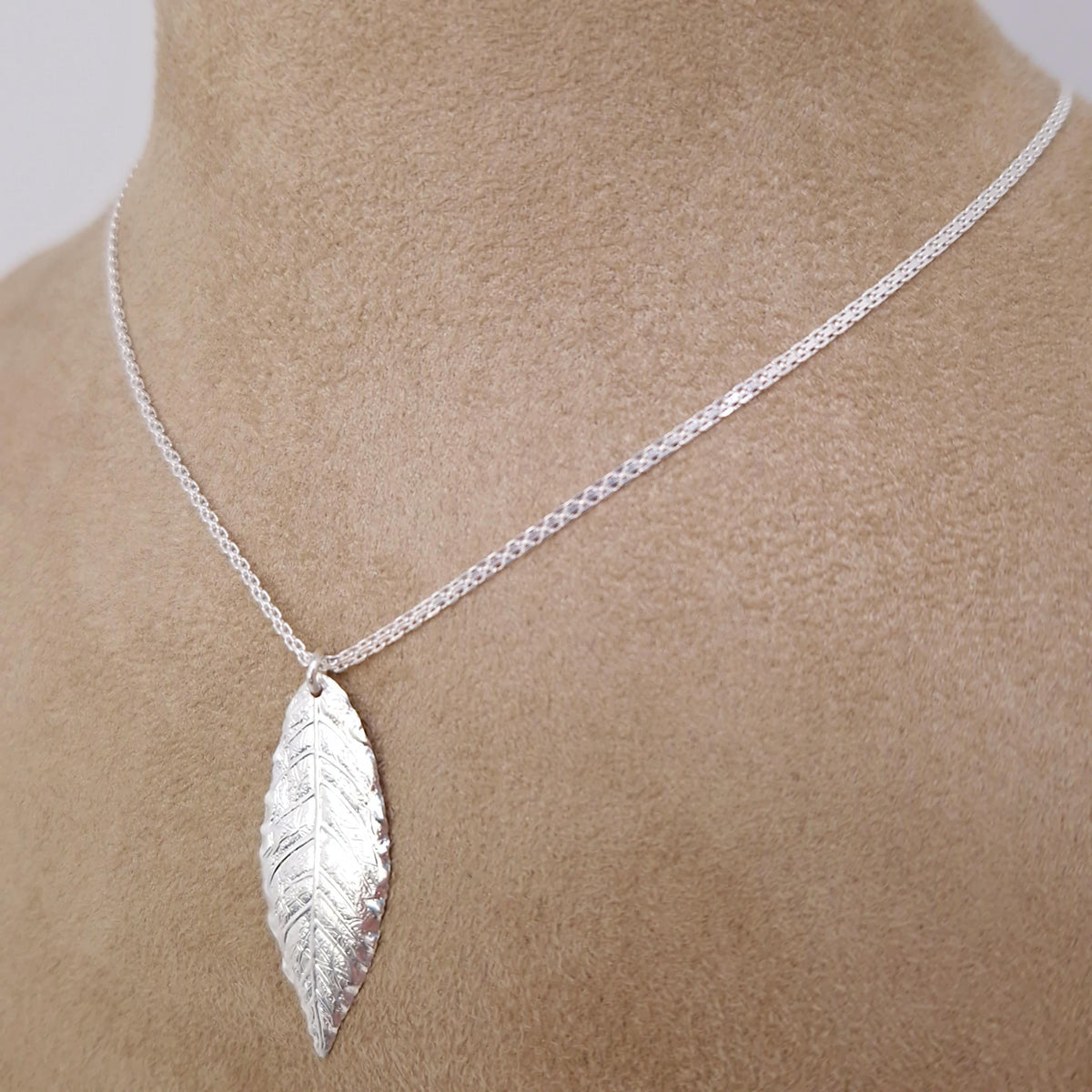Halskette Silberblatt Anhänger 925 Silber