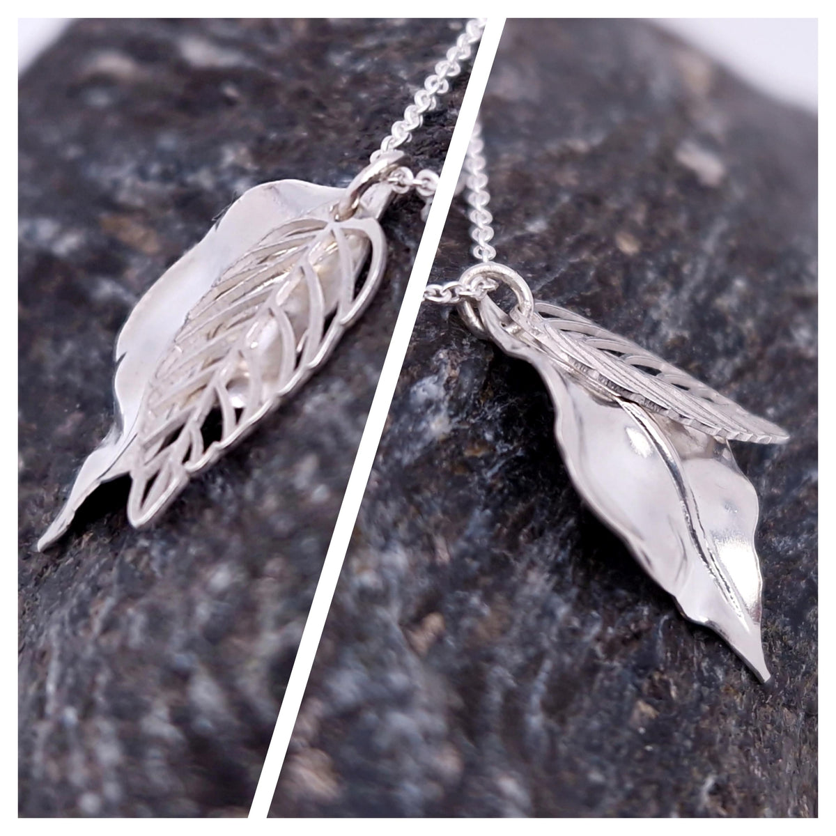 Halskette filigrane Blätter 925 Silber Blatt Anhänger