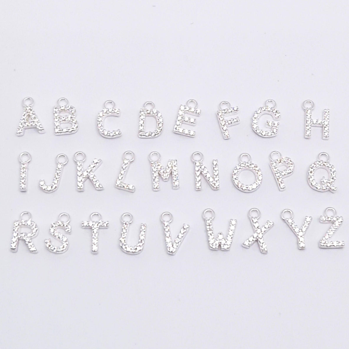 Zusätzlicher Buchstabe mit Zirkonia Kristallen 925 Silber