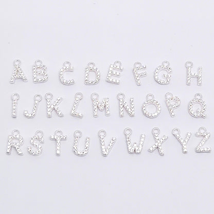 Zusätzlicher Buchstabe mit Zirkonia Kristallen 925 Silber