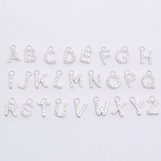 Zusätzlicher Buchstabe mit Zirkonia Kristallen 925 Silber