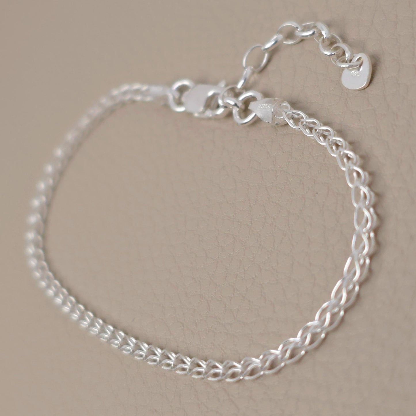 Armband gewebte Maschen 925 Silber Silberdraht fein zart