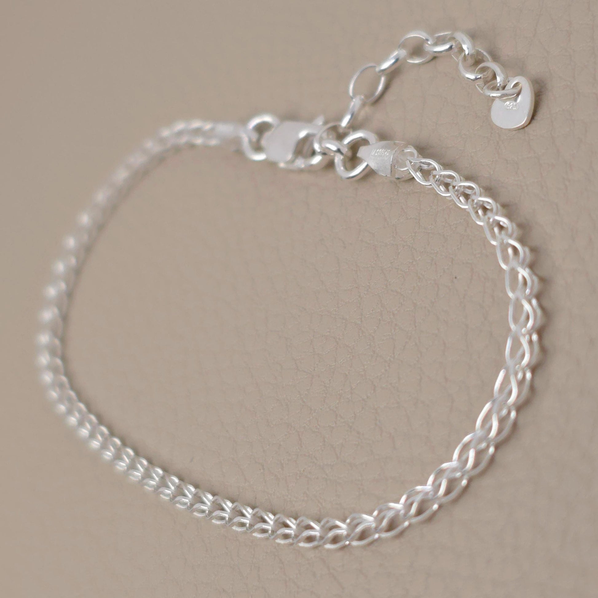 Armband gewebte Maschen 925 Silber Silberdraht fein zart