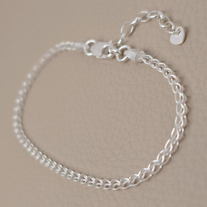 Armband gewebte Maschen 925 Silber Silberdraht fein zart