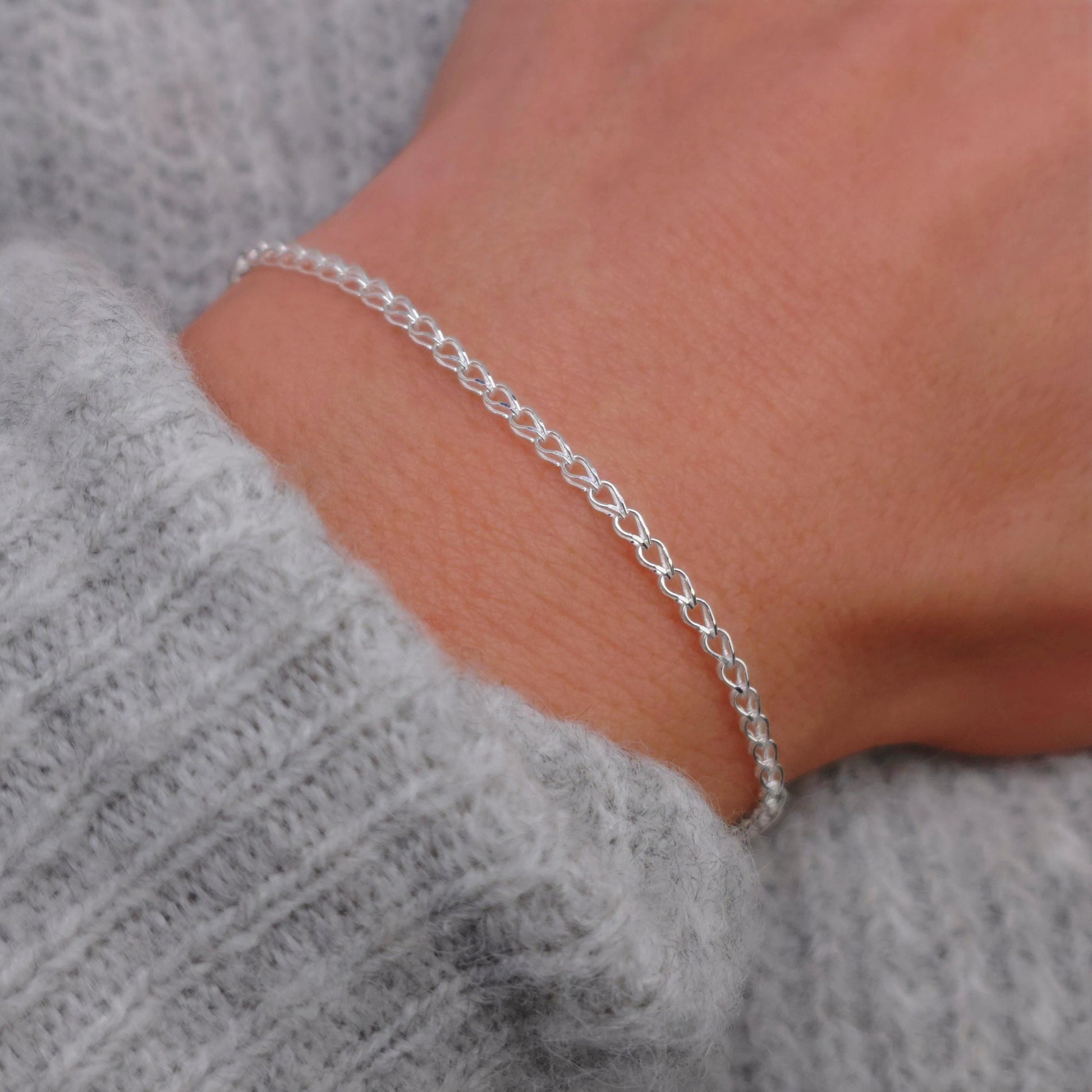 Armband gewebte Maschen 925 Silber Silberdraht fein zart