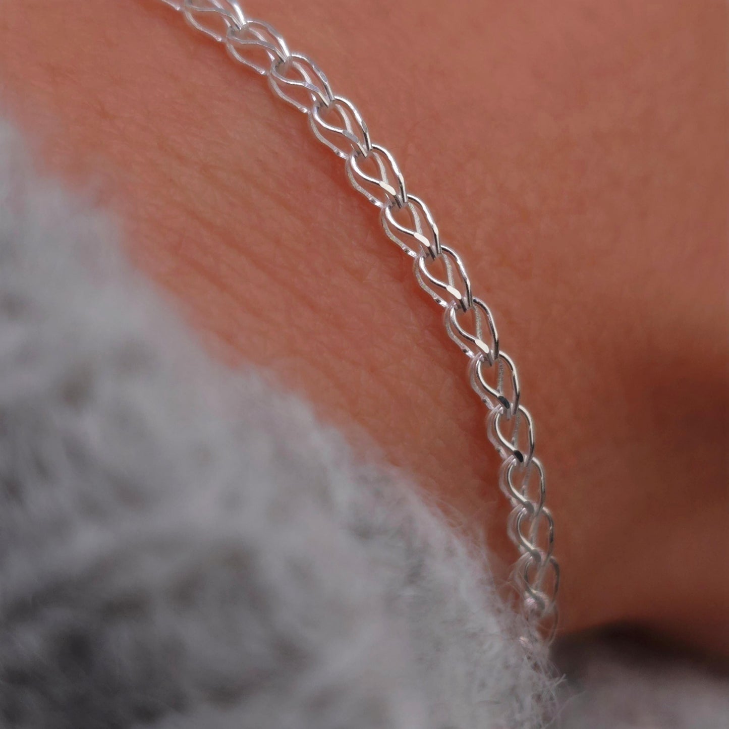 Armband gewebte Maschen 925 Silber Silberdraht fein zart