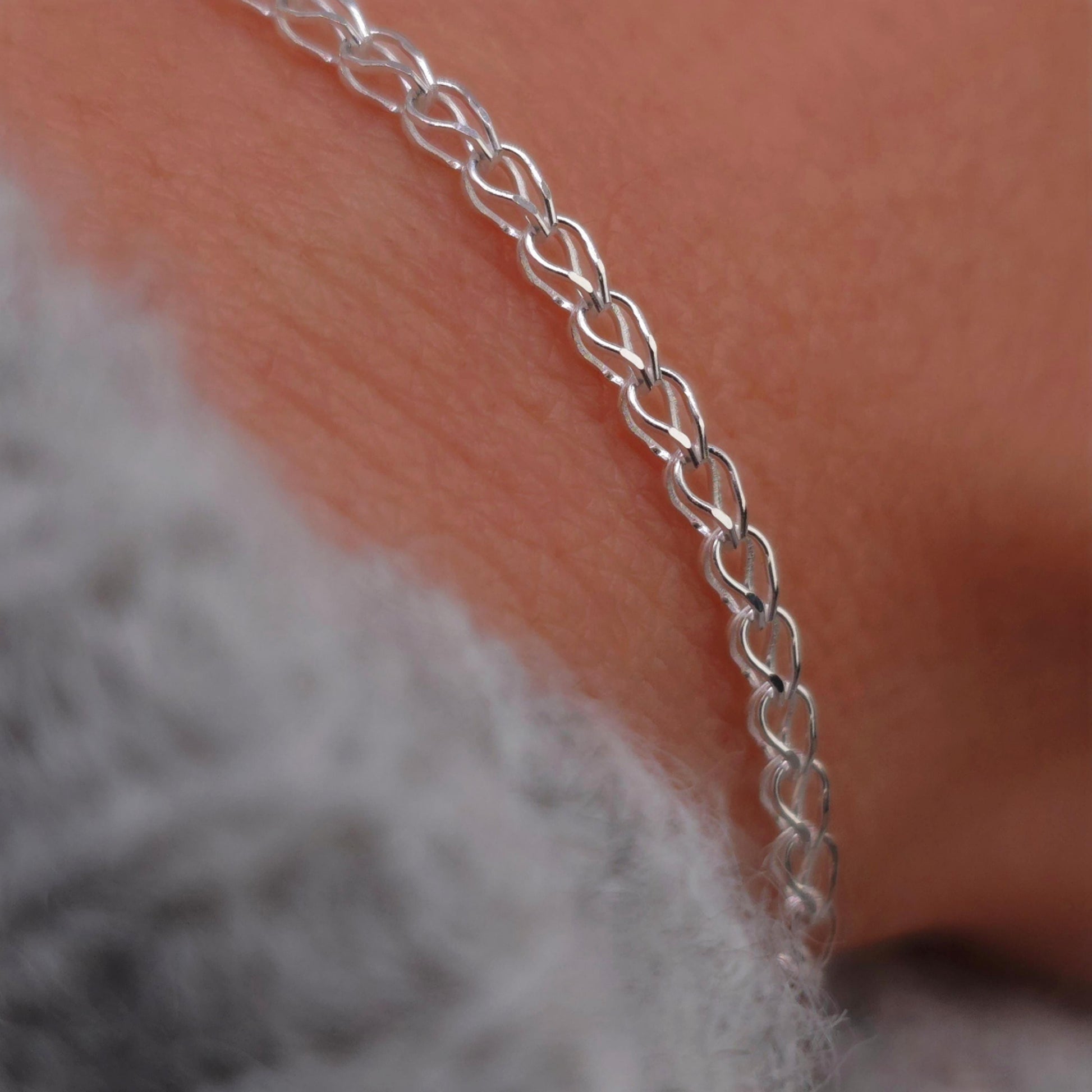 Armband gewebte Maschen 925 Silber Silberdraht fein zart