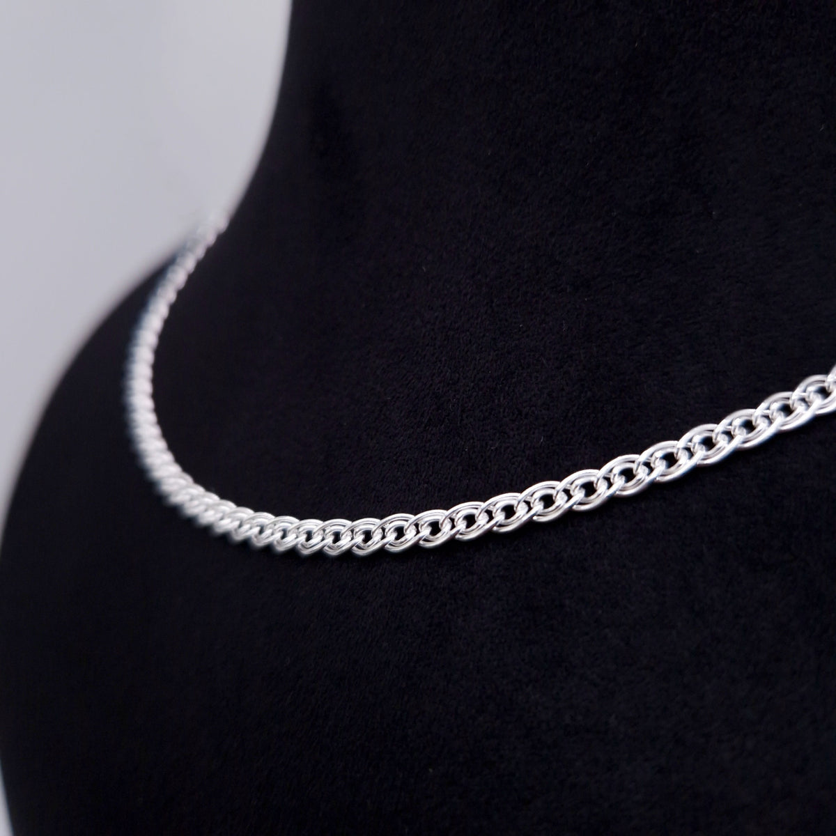 Halskette geflochten 925 Silber Fantasie 3mm breit gewebt