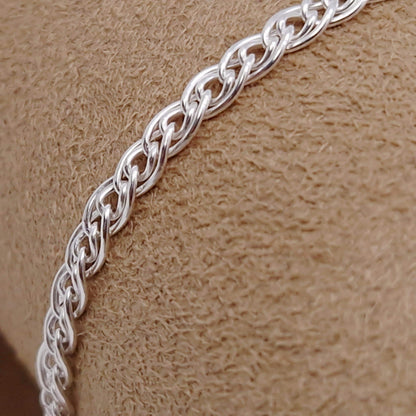 Breites gewebtes Silberamband aus massivem 925 Sterling Silber.