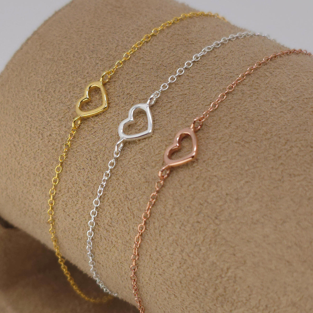 Armband Herz hohl 925 Silber filigran zart