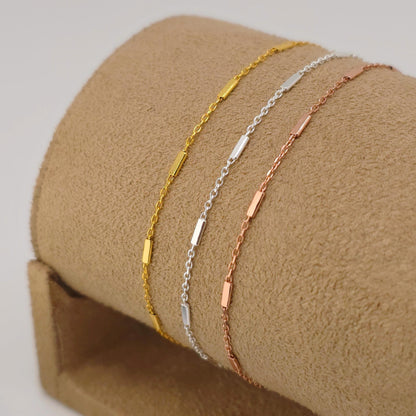 Balken Armband sehr zart 925 Silber filigran fein Layering
