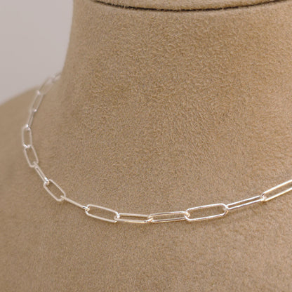 Paperclip Gliederkette 925 Silber große Kettenglieder