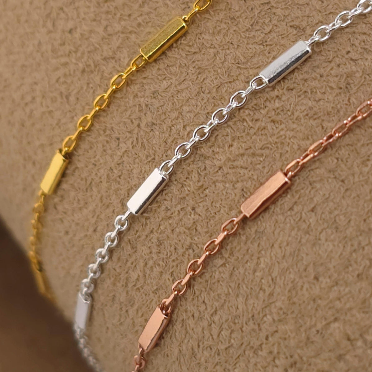 Balken Armband sehr zart 925 Silber filigran fein Layering