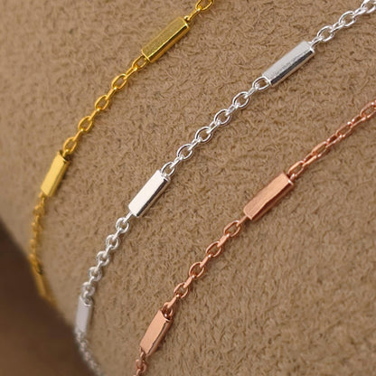 Balken Armband sehr zart 925 Silber filigran fein Layering