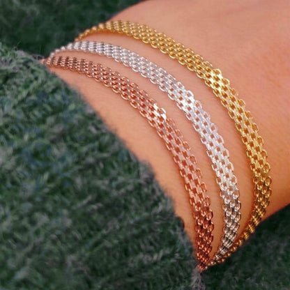 Bismarck Armband breit 925 Silber Mesh 4 mm