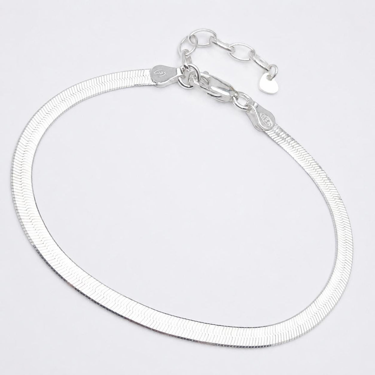 Schlangenarmband flach 925 Silber breit glänzend
