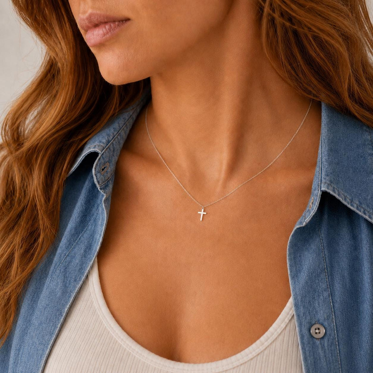 Mini-Kreuz Halskette 925 Silber – Gold & Roségold