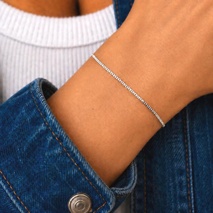 Armband zart Curb 925 Silber Layering Ankerkette filigran