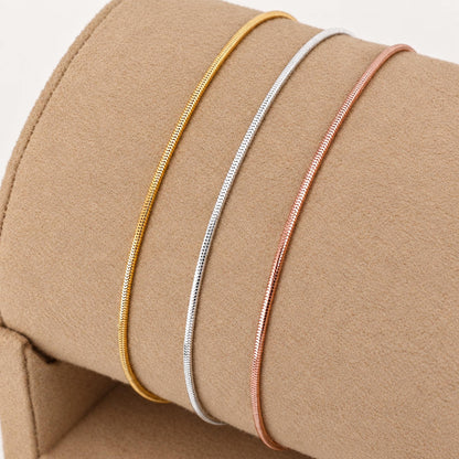 Schlangenarmband rund schmal 925 Silber zart filigran fein