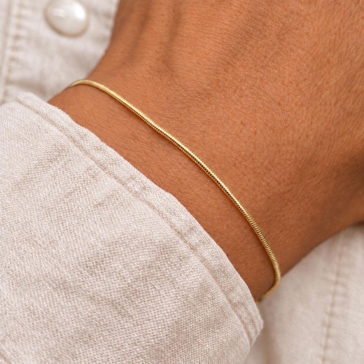 Schlangenarmband rund schmal 925 Silber zart filigran fein