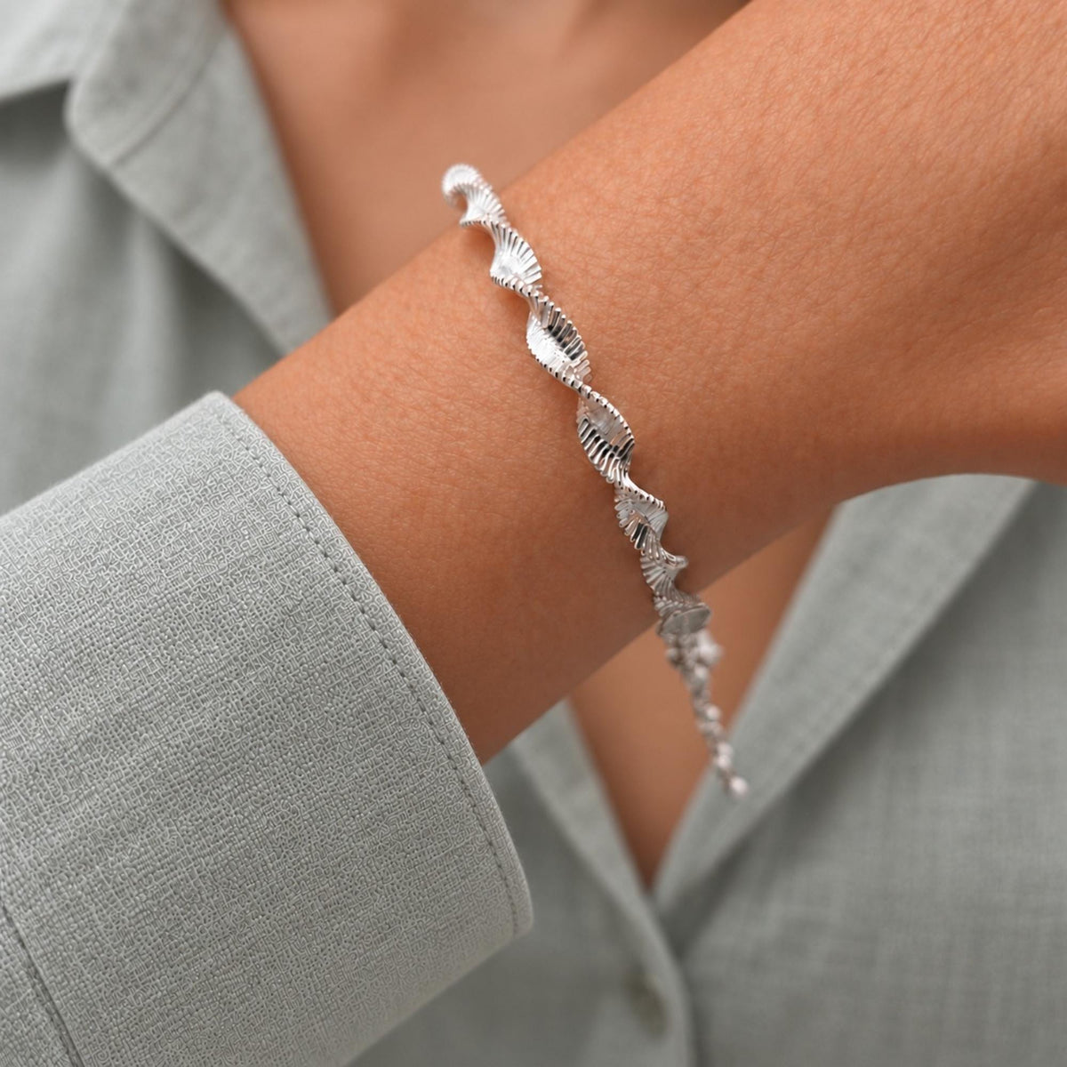 Schlangenarmband gedreht 925 Silber glänzend Kordel