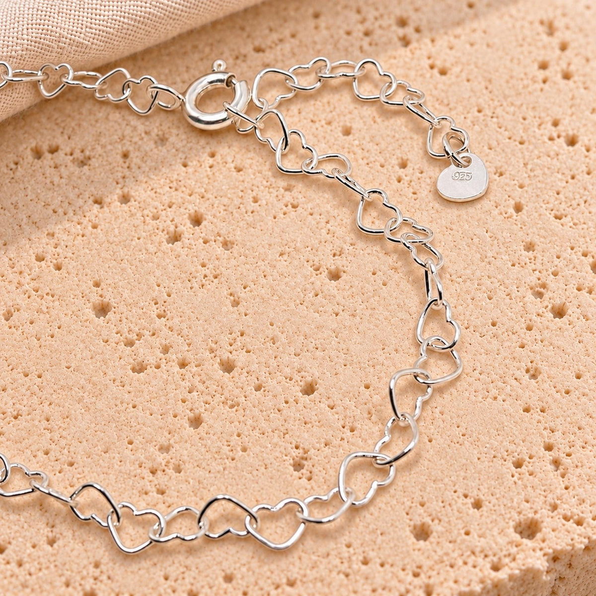 Herzchen Armband 925 Silber filigran zart
