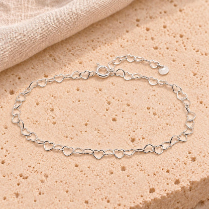 Herzchen Armband 925 Silber filigran zart
