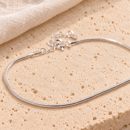 Schlangenarmband rund schmal 925 Silber zart filigran fein