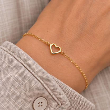 Armband Herz hohl 925 Silber filigran zart
